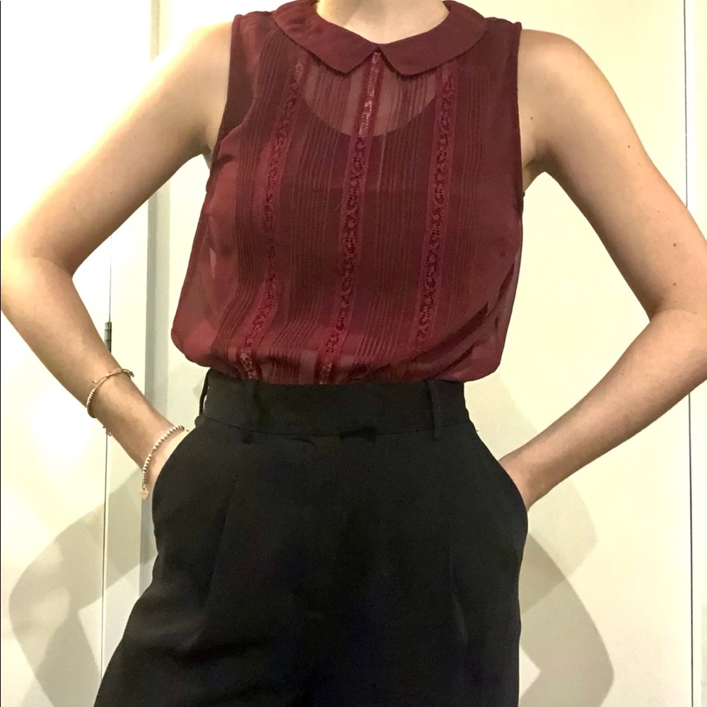 TOPSHOP Sheer Sleeveless Blouse